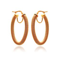 Sterling Silver Rose Gold Plated Hoop Earring ite00044rgp