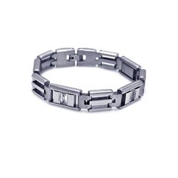 Stainless Steel Five Row Link Celtic Design Crystal Bracelet ssb00133