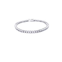 Sterling Silver Rhodium Plated Clear CZ Bubble Tennis Bracelet stb00092