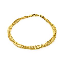 Sterling Silver Gold Plated Net Wrap Italian Bracelet itb00111gp