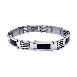 Stainless Steel Black Carbon Fiber Bracelet ssb00079