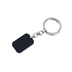 Stainless Steel Engravable Key Chain Rectangle Black Steel  - SKC00003