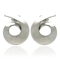 Rhodium Plated Brass Matte Finish Spiral Earring bbe00018
