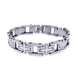Stainless Steel Cross Link Bracelet ssb00059