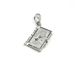 Sterling Silver Bible Pendant With Spanish Writing - CH09-SPAN