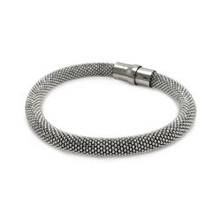 Sterling Silver Rhodium Plated Large Beaded Italian Bracelet itb00010rh