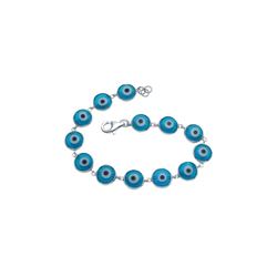 Sterling Silver Rhodium Plated Evil Eye Tennis Bracelet bgb00060
