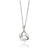 Image 1 : Sterling Silver Rhodium Plated Open Twisted Circle CZ Necklace bgp00520