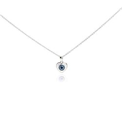 Sterling Silver Rhodium Plated Clear CZ Heart Pendant Necklace stp01011