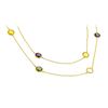 Image 1 : Sterling Silver Gold Plate Multi Color CZ Stone Necklace bgp00869-40