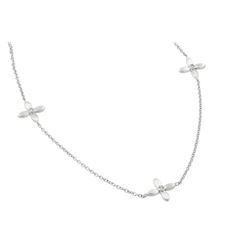 Sterling Silver Rhodium Plated Clear CZ Flower Pendant Necklace BGP00983