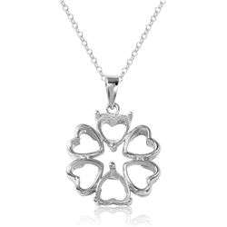 Sterling Silver Rhodium Plated Flower Heart Petals With 2 Stone Mountings - BGP00787