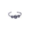 Image 1 : Sterling Silver Rhodium Plated 3 Set Clear CZ Toe Ring cztr5