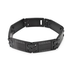 Stainless Steel Celtic Design Black Bracelet ssb00220