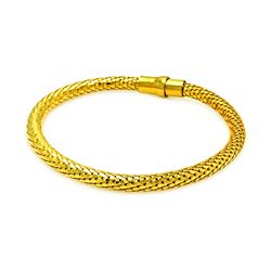 Sterling Silver Gold Plated Skinny Snake Skin Italian Bracelet itb00017gp