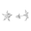 Image 1 : Sterling Silver Rhodium Plated CZ Star Earrings - BGE00481