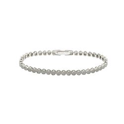 Sterling Silver Rhodium Plated Multiple Cricle Clear Tennis Micro Pave CZ Bracelet gmb00007