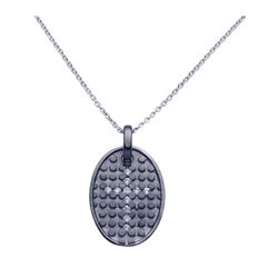 Sterling Silver Black Rhodium Plated Clear CZ Cross Pendant Necklace stp00964