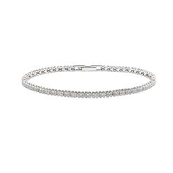 Sterling Silver Rhodium Plated Multiple Clear CZ Bracelet gmb00001