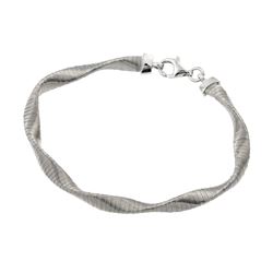 Sterling Silver Rhodium Plated Mesh twisted IItalian Bracelet JPB00006RH