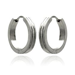 Stainless Steel 2 Line Hoop Earring sse00088