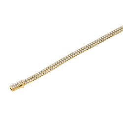 Sterling Silver Gold Plated Multiple Circle Clear Tennis Micro Pave CZ Bracelet gmb00010gp
