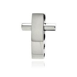 Stainless Steel Side Holes Cross Charm Pendant ssp00352
