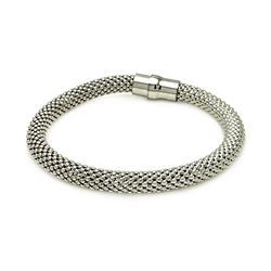 Sterling Silver Rhodium Plated Beaded Italian Bracelet itb00006rh