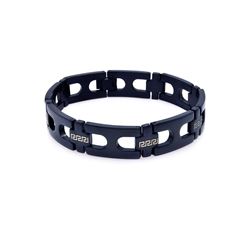 Stainless Steel Celtic Design Black Bracelet ssb00095