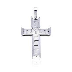 Stainless Steel High Polish Cross Charm Pendant ssp00156