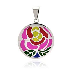 Stainless Steel Multi Color Flower Charm Pendant ssp00241