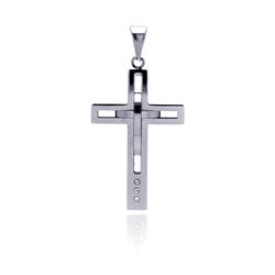 Stainless Steel Double Cross Charm Pendant ssp00106
