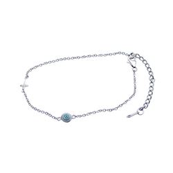Sterling Silver Rhodium Plated Cross & Evil Eye Bracelet stb00385