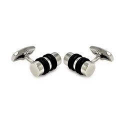 Stainless Steel lack RubberCufflinks scu00007