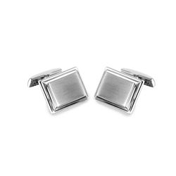 Stainless Steel Rectangle With Layer Cufflinks - SCU00019