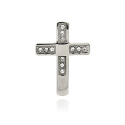 Stainless Steel Cross Clear Crystal Charm Pendant ssp00160