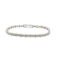 Sterling Silver Rhodium Plated Multiple Round Clear CZ Bracelet gmb00002
