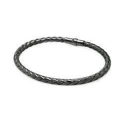 Sterling Silver Black Rhodium Plated Italian Weave Design Bracelet itb00038blk