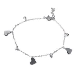 Sterling Silver CZ Small Hearts Bracelet STB00517
