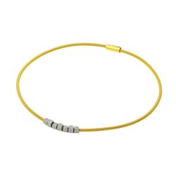 Sterling Silver Gold & Rhodium Plated Multiple Circle Micro Pave Clear CZ Italian Necklace ITN00108G