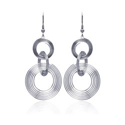 Stainless Steel Hanging Spiral Circle Hook Earring sse00013