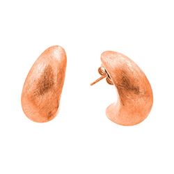 Sterling Silver Rose Gold Plated Crescent Stud Earrings ECE005RGP