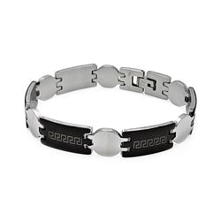Stainless Steel Black Enamel Celtic Design Bracelet ssb00230