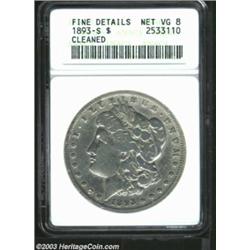 1893-S $1--Cleaned--ANACS. Fine Details, Net VG8.