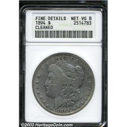 1894 $1--Cleaned--ANACS. Fine Details, Net VG8.