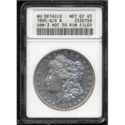 1895-S $1--Rim Filed--ANACS. AU Details, Net XF45.