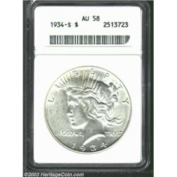 1934-S $1 AU58 ANACS.