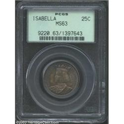 1893 25C Isabella Quarter MS63 PCGS.