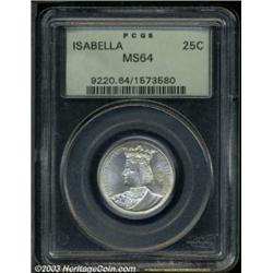 1893 25C Isabella Quarter MS64 PCGS.