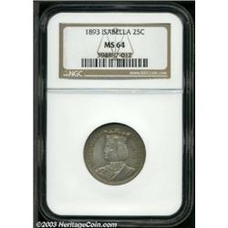 1893 25C Isabella Quarter MS64 NGC.